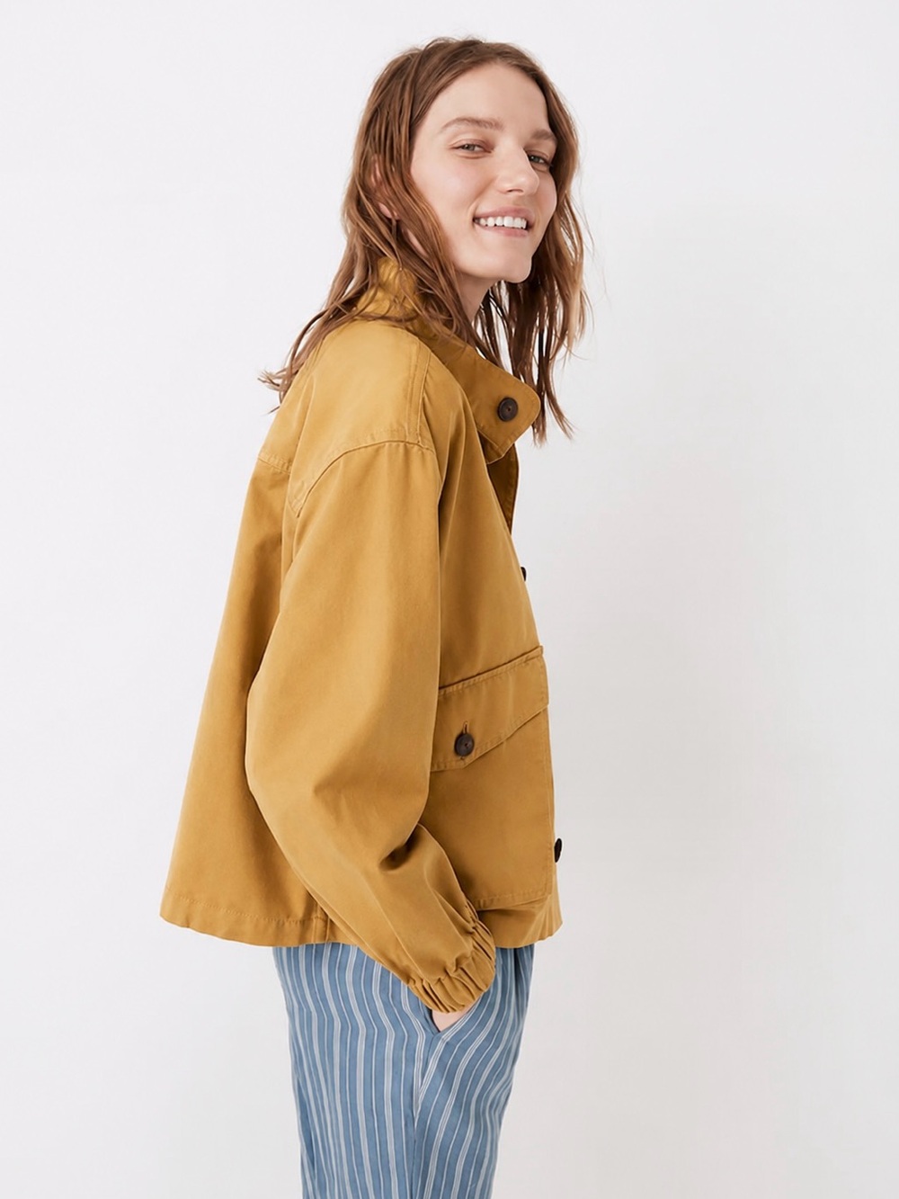Madewell Bayview Balloon Sleeve Jacket Toffee Size Medium NA000